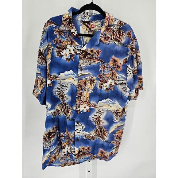 Hilo Hattie Men's Hawaiian Short Sleeve Graphic Print Button Down Shirt Size 2XL - Picture 1 of 4